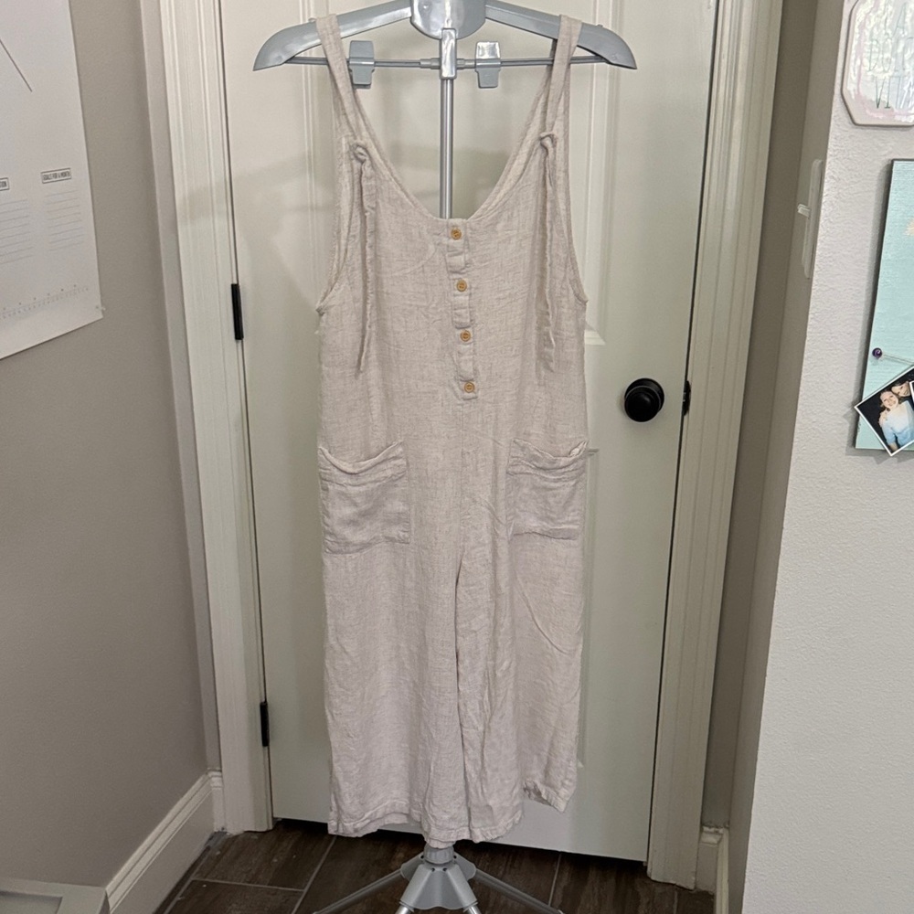 Shinestar Beige Button-Up Top
